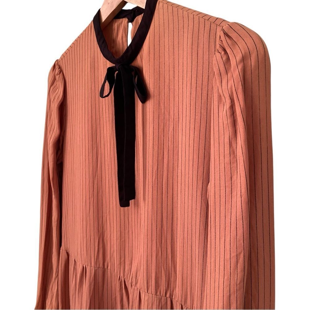 Vintage Christine Von Lumbe  Orange Long Sleeve Dress in Size *SEE MEASUREMENT* - Picture 6 of 16